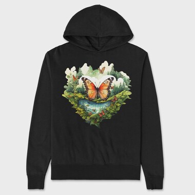 Nature With Butterfly Sublimation 95105158, Hanorac Oversize Barbati (Unisex)