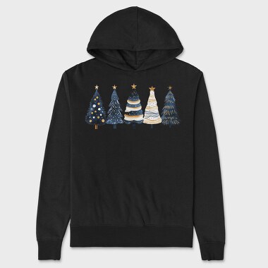 Navy Christmas Trees, Hanorac Oversize Barbati (Unisex)