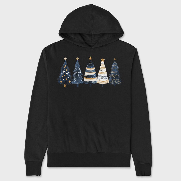 Navy Christmas Trees, Hanorac Oversize Barbati (Unisex)