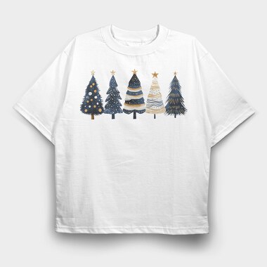 Navy Christmas Trees, Tricou Oversize Barbati (Unisex)