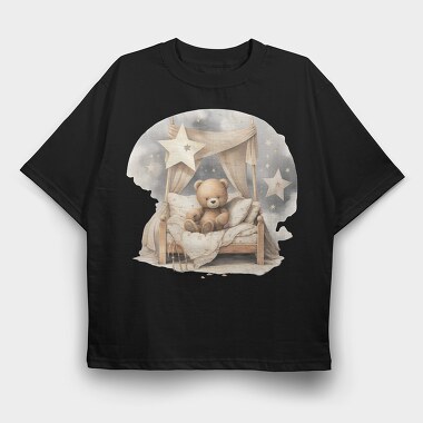Night Stars Bear Clips, Tricou Oversize Barbati (Unisex)