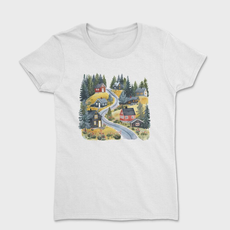 Nordic Cottage Path, Tricou Femei