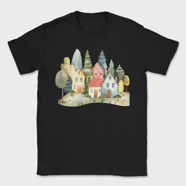 Nordic Fairy Village, Tricou Barbati (Unisex)