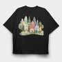 Nordic Fairy Village, Tricou Oversize Barbati (Unisex)