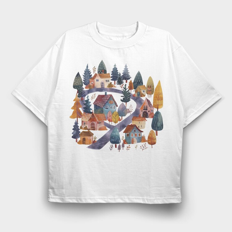 Nordic Fantasy Nest, Tricou Oversize Barbati (Unisex)