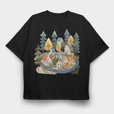 Nordic Home Clipart, Tricou Oversize Barbati (Unisex)