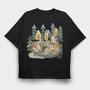 Nordic Home Clipart, Tricou Oversize Barbati (Unisex)