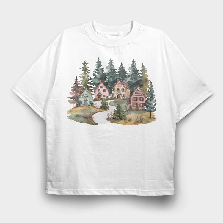 Nordic Home Nest, Tricou Oversize Barbati (Unisex)