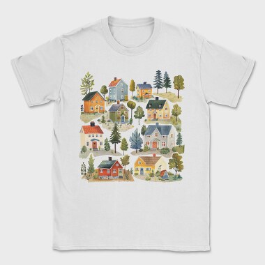 Nordic Homes Illustration, Tricou Barbati (Unisex)