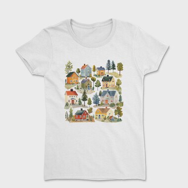 Nordic Homes Illustration, Tricou Femei