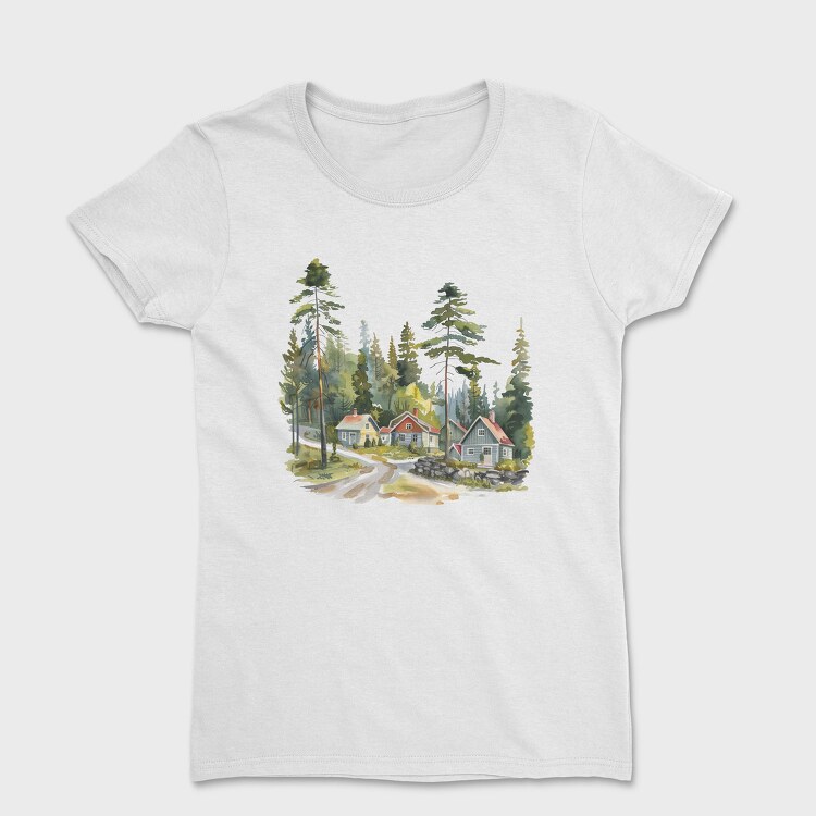 Nordic Homes In Forest, Tricou Femei