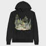 Nordic Homes In Forest, Hanorac Oversize Barbati (Unisex)