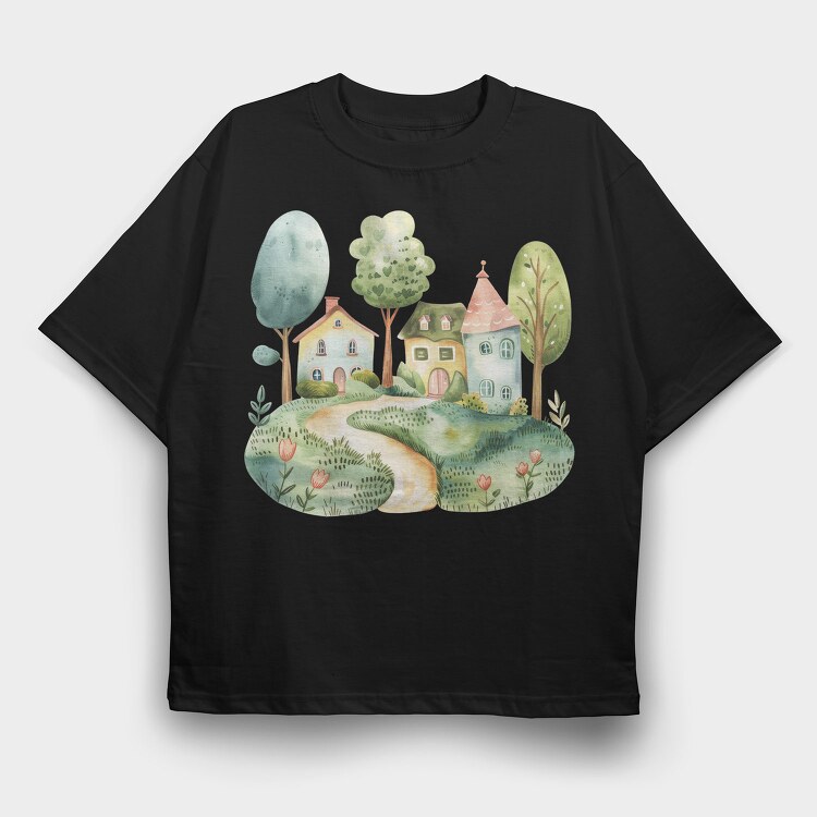 Nordic Homes Nest, Tricou Oversize Barbati (Unisex)