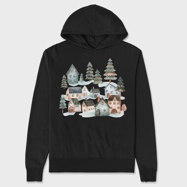 Nordic Houses Winter, Hanorac Oversize Barbati (Unisex)