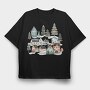 Nordic Houses Winter, Tricou Oversize Barbati (Unisex)