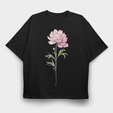 November Peony Flower, Tricou Oversize Barbati (Unisex)