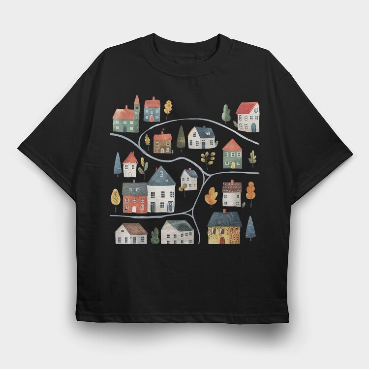 Oak Meadow Houses Nest, Tricou Oversize Barbati (Unisex)