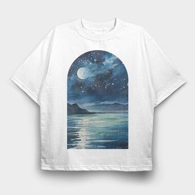 Ocean Moon Night, Tricou Oversize Barbati (Unisex)