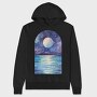 Ocean Night Moon, Hanorac Oversize Barbati (Unisex)