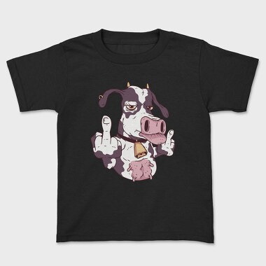 Cow Cartoon Middle Finger, Tricou Copii