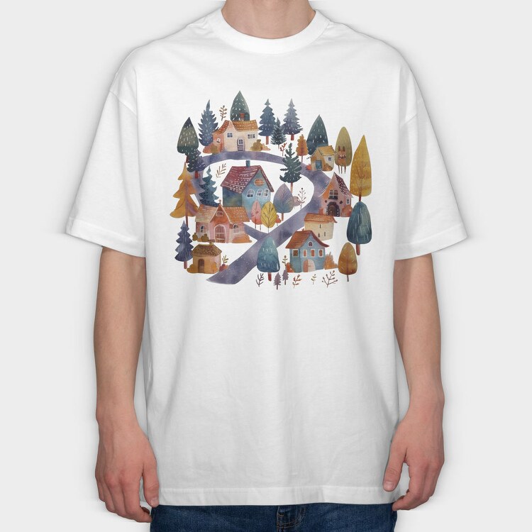 Nordic Fantasy Nest, Tricou Oversize Barbati (Unisex)