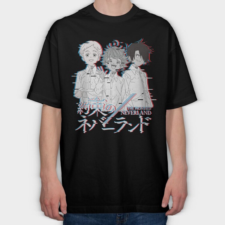 Promised Neverland Trio, Tricou Oversize Barbati (Unisex)
