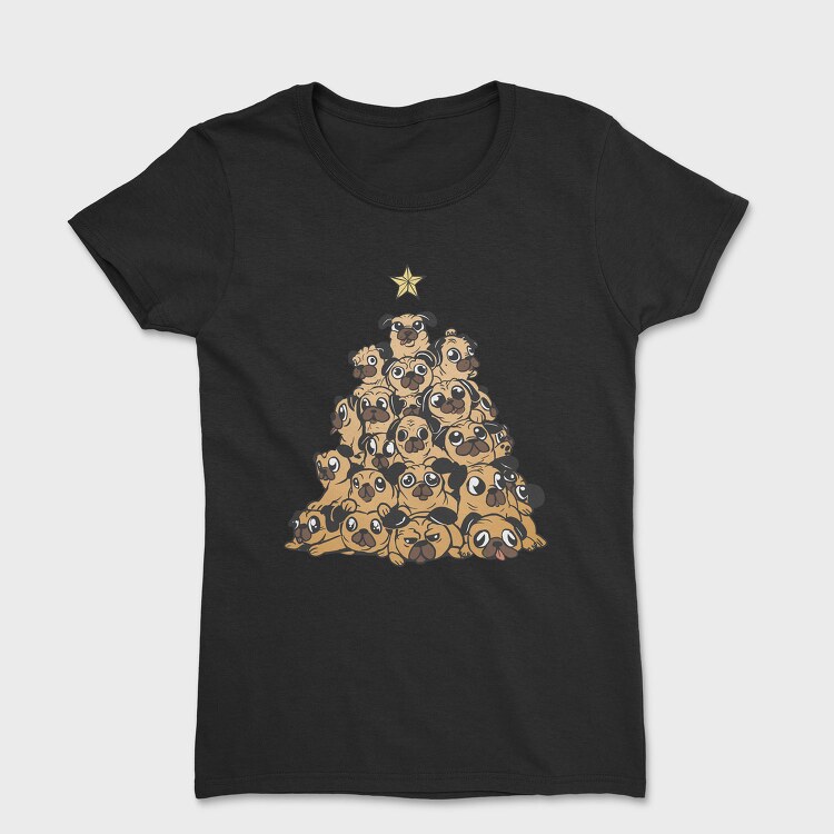 Pugs Christmas Tree, Tricou Femei