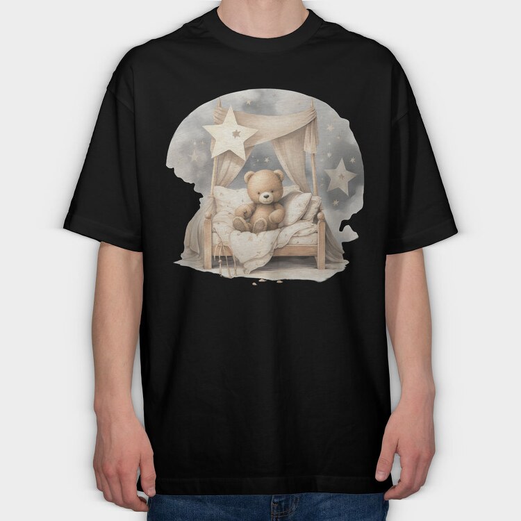 Night Stars Bear Clips, Tricou Oversize Barbati (Unisex)
