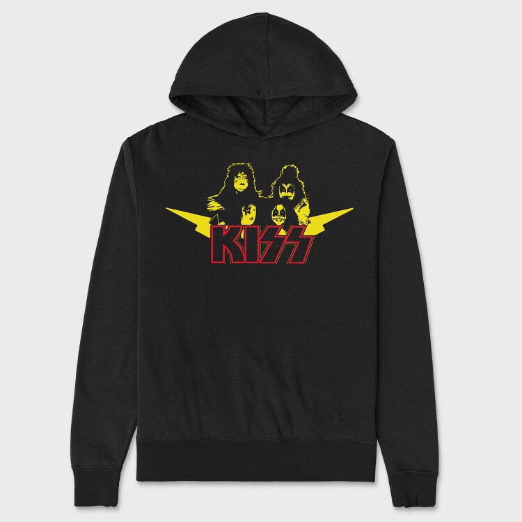 Kiss Rock Band, Hanorac Oversize Barbati (Unisex)