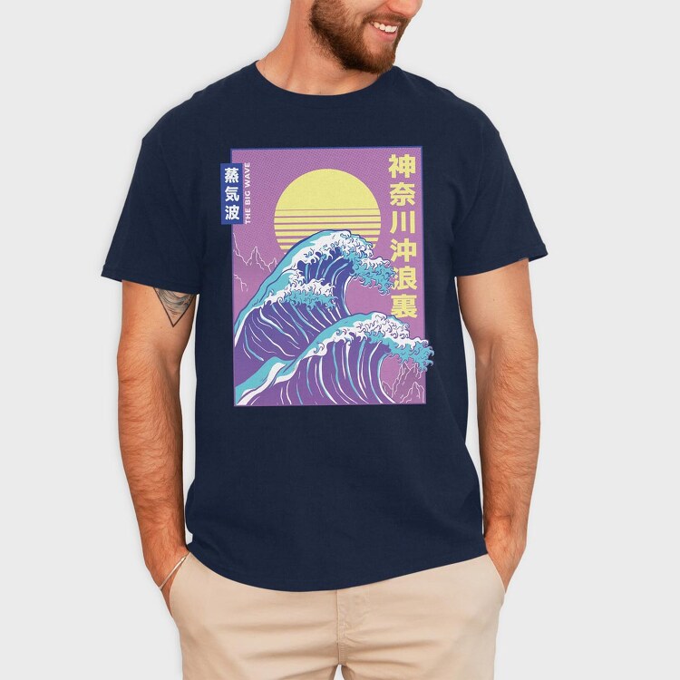 Big Wave Vaporwave, Tricou Barbati (Unisex)