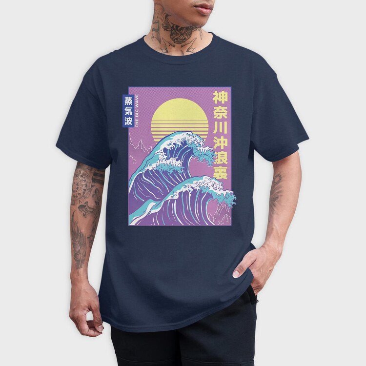 Big Wave Vaporwave, Tricou Barbati (Unisex)