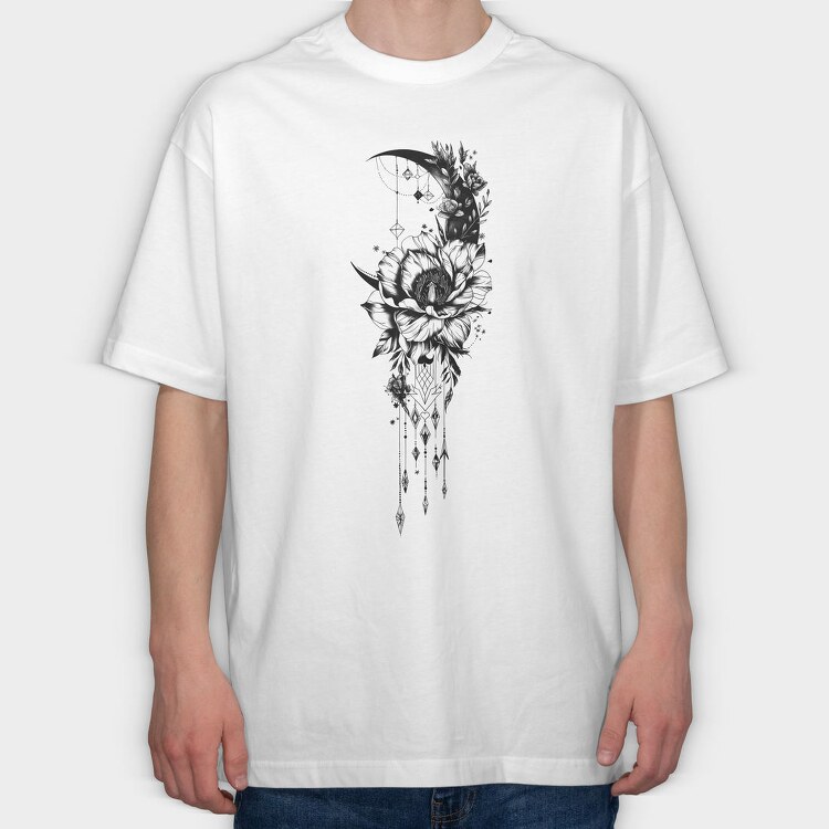 Mystical Flower Moon, Tricou Oversize Barbati (Unisex)