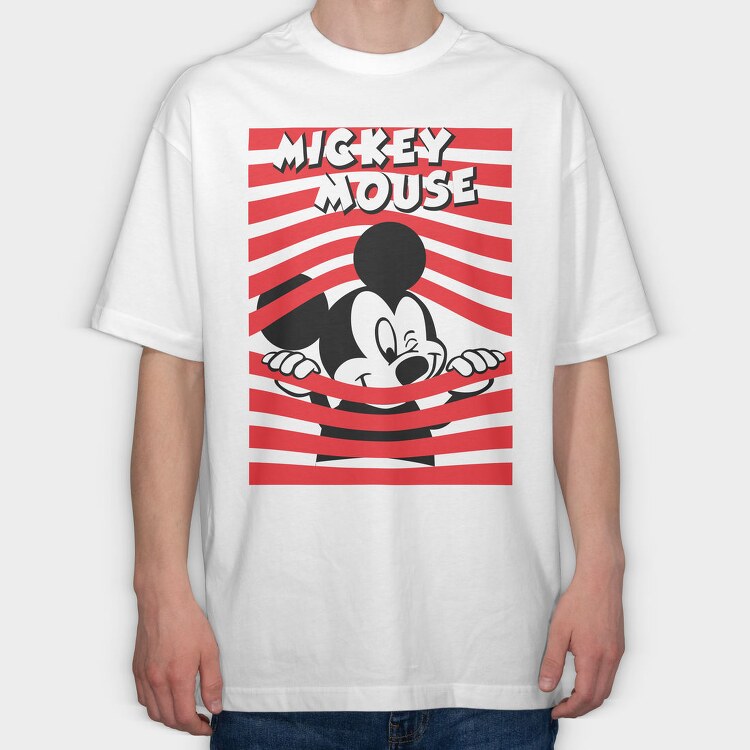Mickey Mouse, Tricou Oversize Barbati (Unisex)