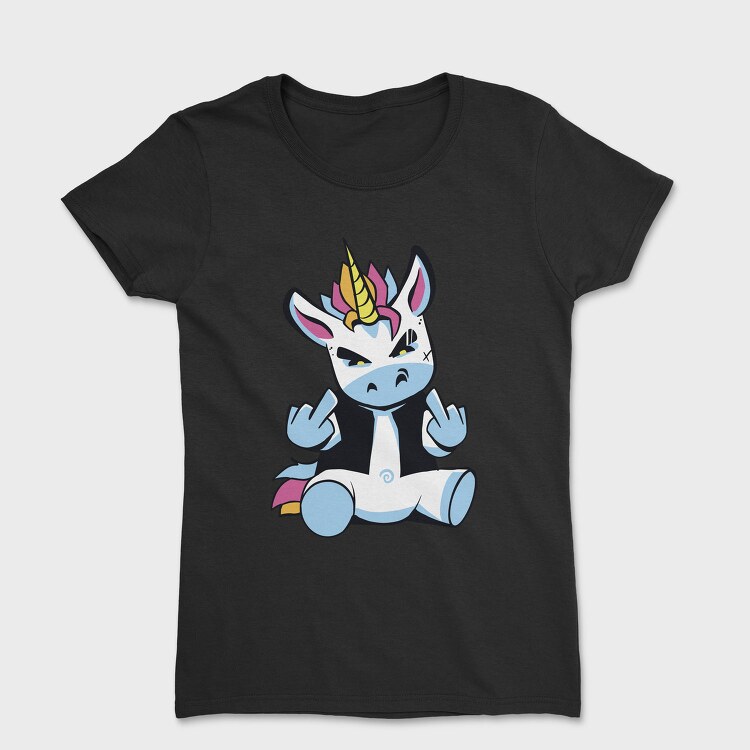 Punk Unicorn Middle Finger, Tricou Femei