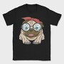Pug With Glasses, Tricou Barbati (Unisex)