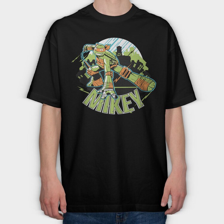 Mikey Ninja Turtle, Tricou Oversize Barbati (Unisex)