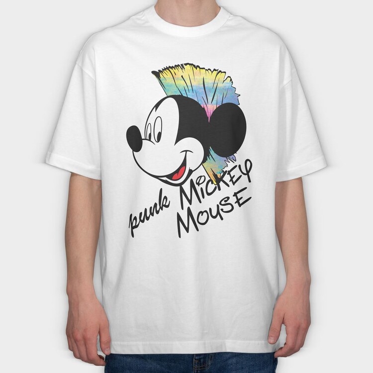 Punk Mickey Mouse, Tricou Oversize Barbati (Unisex)