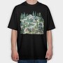 Nordic Cottage Hillside, Tricou Oversize Barbati (Unisex)
