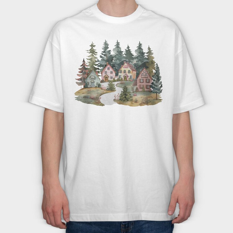 Nordic Home Nest, Tricou Oversize Barbati (Unisex)