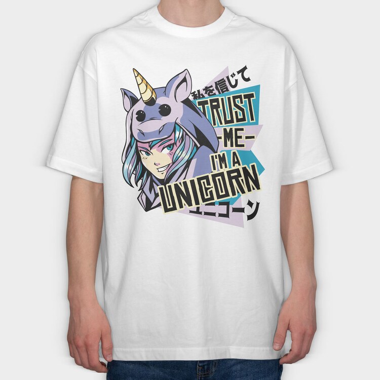 Trust Me Unicorn, Tricou Oversize Barbati (Unisex)