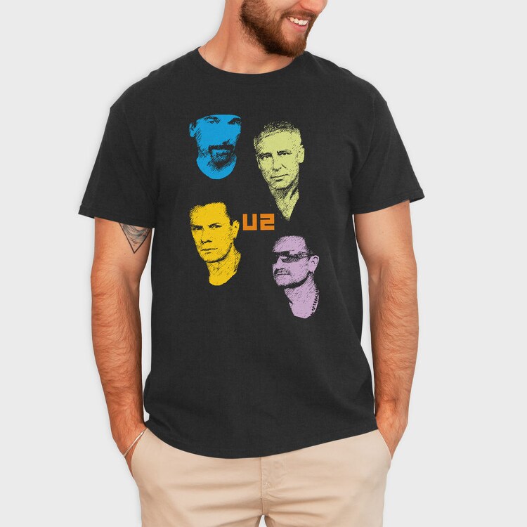 U2 Faces, Tricou Barbati (Unisex)