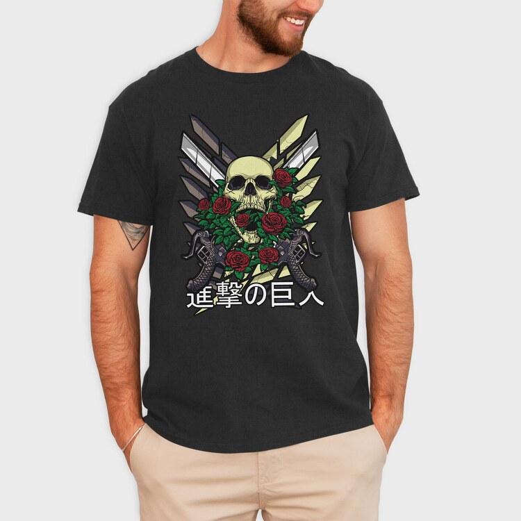 Skull Roses Guns, Tricou Barbati (Unisex)