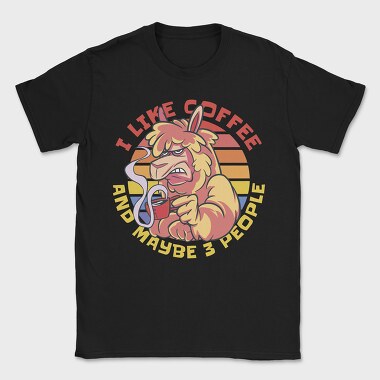 Angry Alpaca Drink Coffee Grumpy, Tricou Barbati (Unisex)