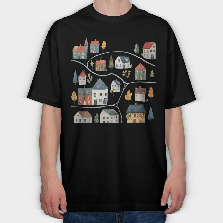 Oak Meadow Houses Nest, Tricou Oversize Barbati (Unisex)