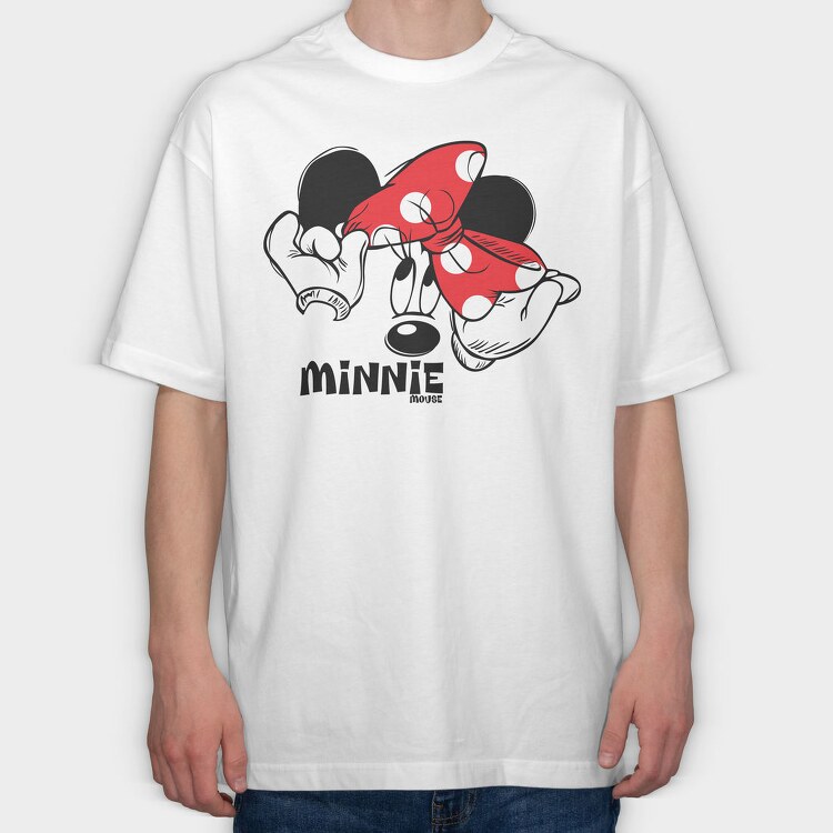 Minnie Mouse Face, Tricou Oversize Barbati (Unisex)
