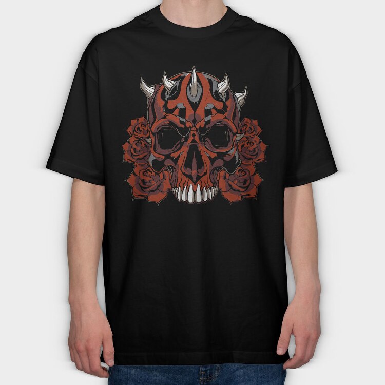 Skull Roses, Tricou Oversize Barbati (Unisex)