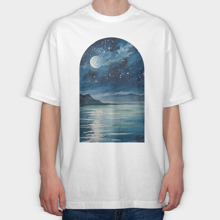 Ocean Moon Night, Tricou Oversize Barbati (Unisex)