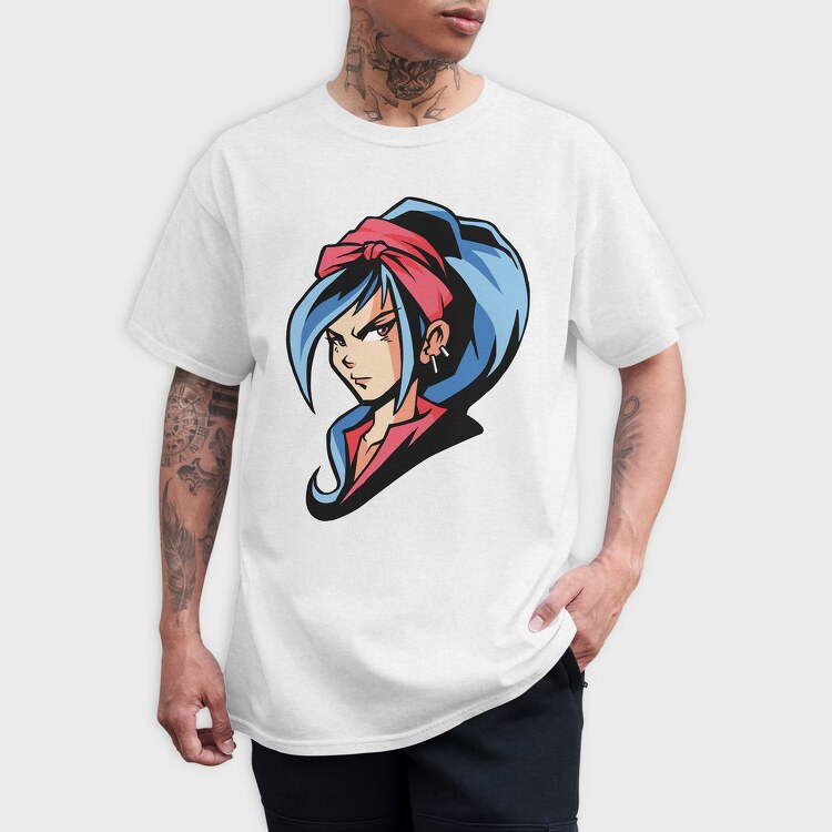 Blue Hair Bandit, Tricou Barbati (Unisex)