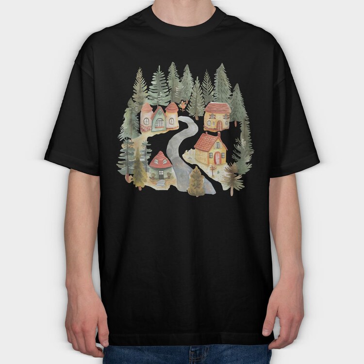 Nordic Fairy Cove, Tricou Oversize Barbati (Unisex)
