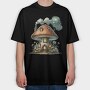 Mystical Mushroom House, Tricou Oversize Barbati (Unisex)